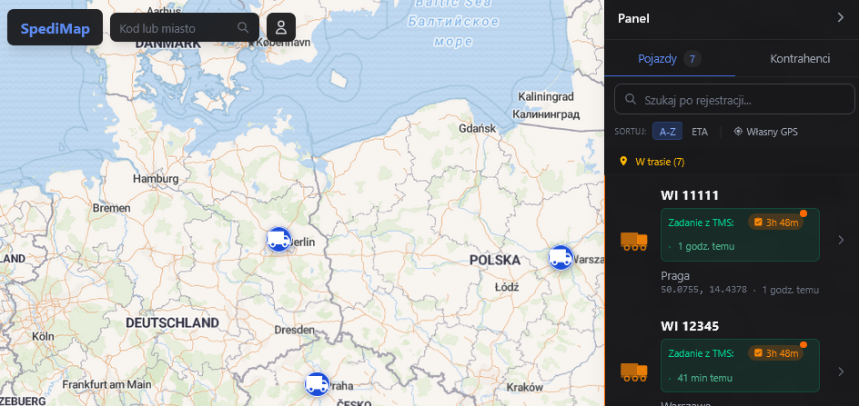 SpediMap – import danych i integracja z TMS