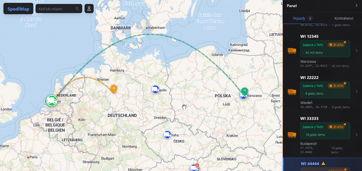 SpediMap – monitoring floty i śledzenie tras